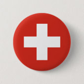 Switzerland flag - white cross 缶バッジ (正面)