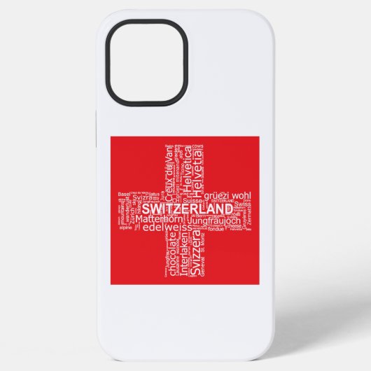 Switzerland Flag Word Cloud iPhoneケース (裏面)