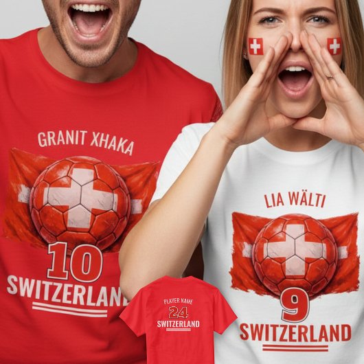 Switzerland Football National Flag Heritage Soccer Tシャツ