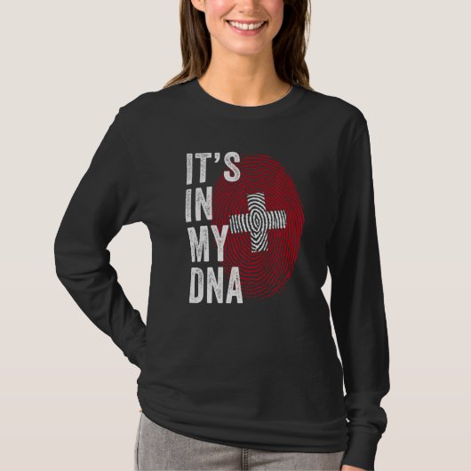 Switzerland It's In My DNA Cute Swiss Fingerprint Tシャツ (正面)