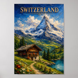 Switzerland: Majestic Matterhorn Mountain Art Souv ポスター