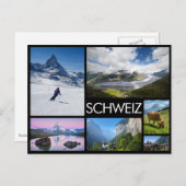 Switzerland multiple image collage black ポストカード (正面/裏面)
