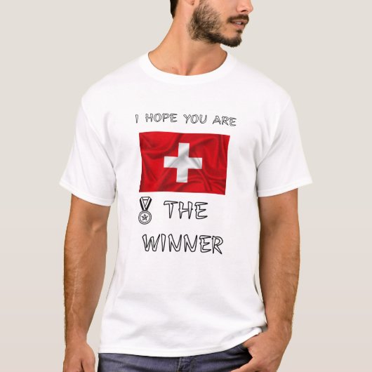 Switzerland-Pride-Swiss-Flag-Gold-aMedal  Tシャツ (正面)