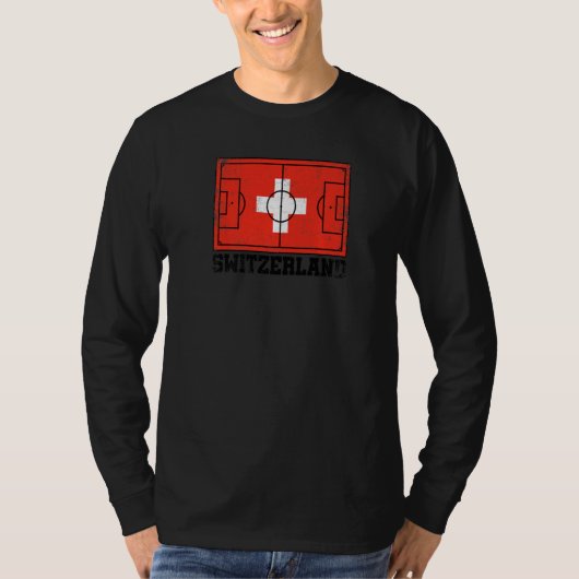 Switzerland Soccer Field Country Flag Swiss Pride Tシャツ (正面)