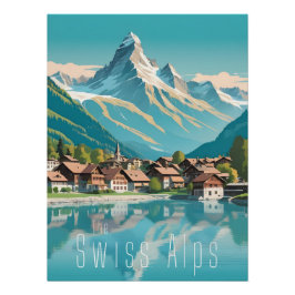 Switzerland Swiss Alps Matterhorn Travel Poster ポスター