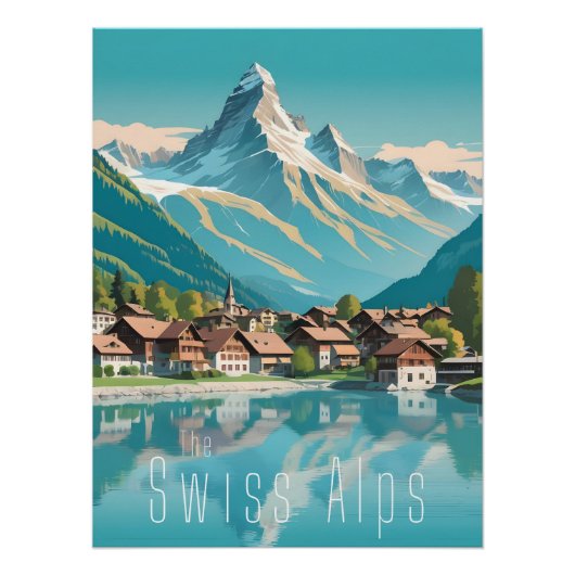 Switzerland Swiss Alps Matterhorn Travel Poster ポスター (正面)
