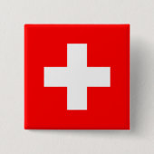 Switzerland (Swiss) Flag 缶バッジ (正面)