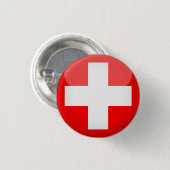 Switzerland & Swiss Flag Cross fashion / Buttons 缶バッジ (正面&裏面)