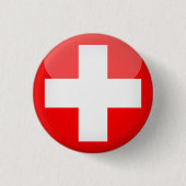 Switzerland & Swiss Flag Cross fashion / Buttons 缶バッジ (正面)