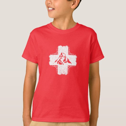 Switzerland T-Shirt - Swiss Flag Matterhorn Tシャツ (正面)