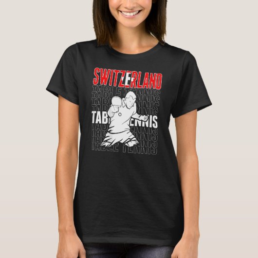 Switzerland Table Tennis Support Swiss Ping Pong Tシャツ (正面)