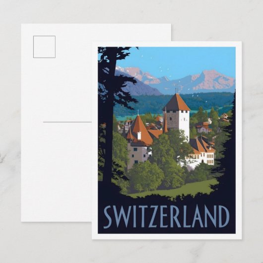Switzerland Vintage Travel ポストカード (正面/裏面)