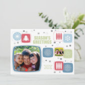 Swizzleスティッククリスマスフォトカパーソナライズされたードイン シーズンカード (スタンド正面)