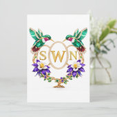 SWN Hummingbird Wedding Any Letters Custom CO 招待状 (スタンド正面)