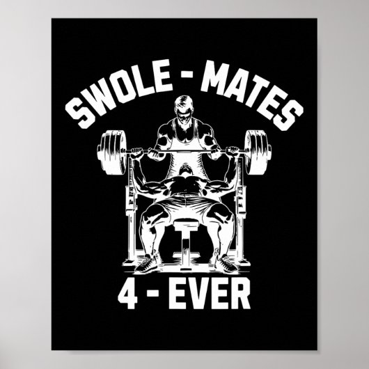 Swole-mates 4回のジムパートナーおもしろいリフティング ポスター (正面)
