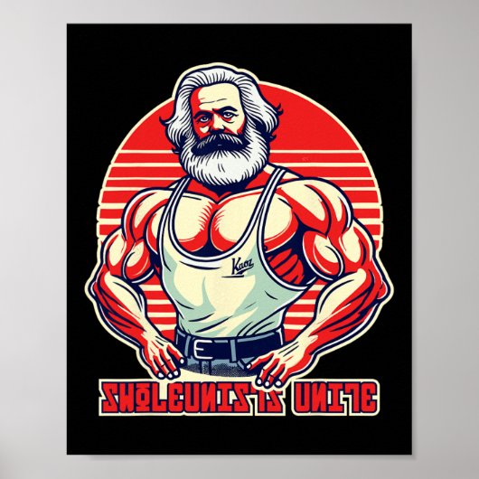 Swoleunistsユニ共産おもしろい体操ボディビルダー ポスター (正面)