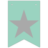 Swollowtail Bunting - Teal Background Grey Stars バンティングフラッグ (第2の旗)