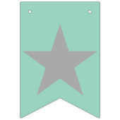 Swollowtail Bunting - Teal Background Grey Stars バンティングフラッグ (第1の旗)