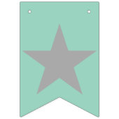 Swollowtail Bunting - Teal Background Grey Stars バンティングフラッグ (第3の旗)