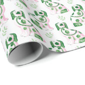 Swoon Staffordshire Dogs Sprig Pink and Green ラッピングペーパー (ロールコーナー)