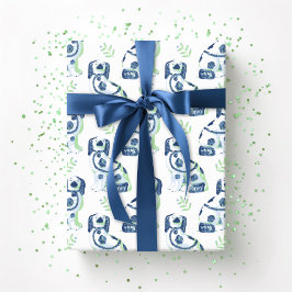 Swoon Staffordshire Dogs Sprig Slate and Green ラッピングペーパー