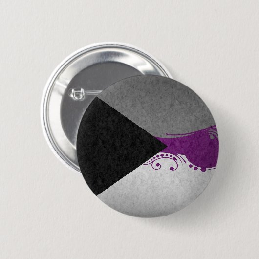 swoopファンシーと渦巻き型性愛プライド国旗 缶バッジ (正面&裏面)