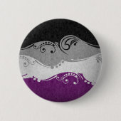 swoopファンシーと渦巻き無性プライド国旗 缶バッジ (正面)