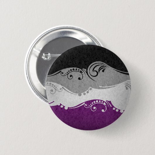 swoopファンシーと渦巻き無性プライド国旗 缶バッジ (正面&裏面)