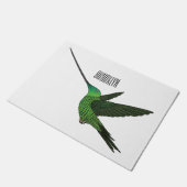 Sword-billed hummingbird cartoon illustration  ドアマット (アングル)