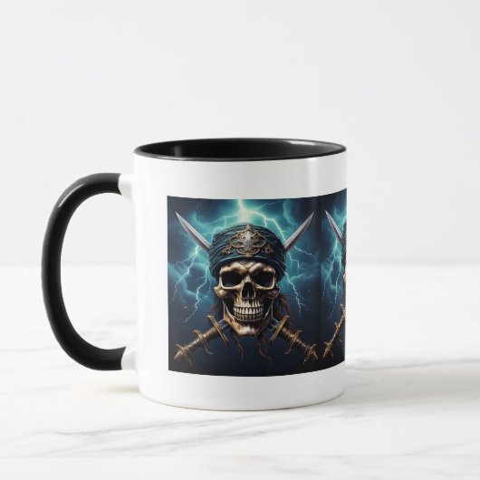 Swords Mugとの海賊スカル マグカップ (左)