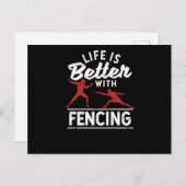 Swordsman Martial Arts Fencer Life ポストカード (正面/裏面)