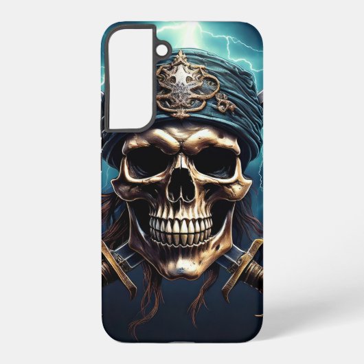 SwordsPhoneケースを使用した海賊スカル Samsung Galaxyケース (裏面)
