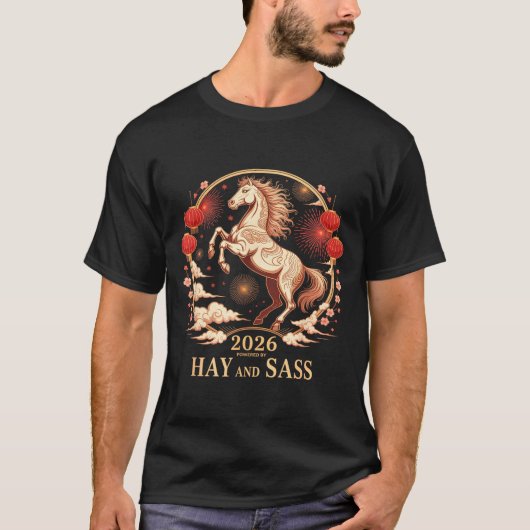 Sy 2026 Horse Lady Powered By Hay &amp; S Zodiac G Tシャツ (正面)