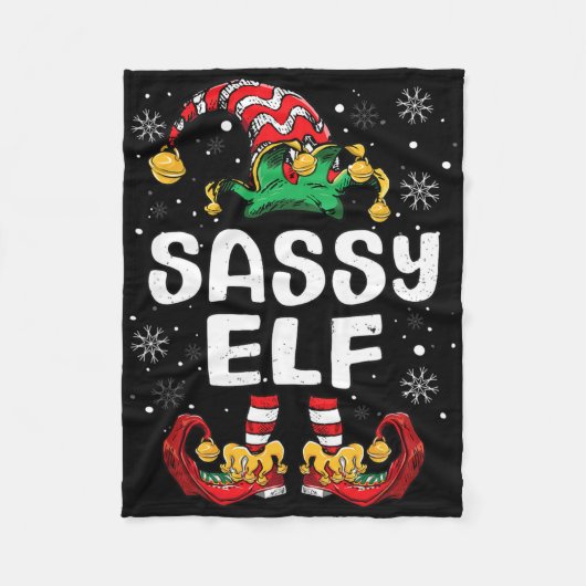 Sy Elf Family Matching Christmas Funny  フリースブランケット (正面)
