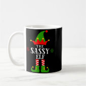 Sy Elf Funny Matching Family Group Christmas Pajam コーヒーマグカップ (左)