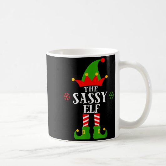 Sy Elf Funny Matching Family Group Christmas Pajam コーヒーマグカップ (右)