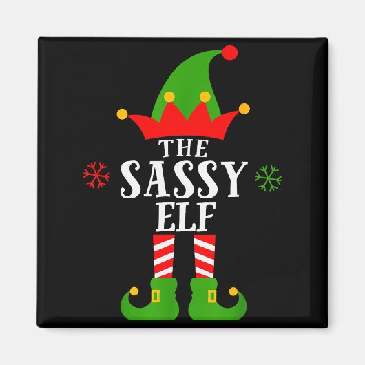 Sy Elf Funny Matching Family Group Christmas Pajam マグネット (正面)