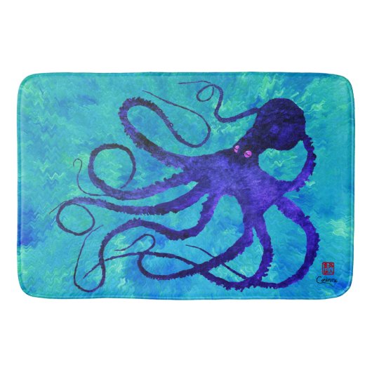 Sybille's Octopus - Large Bath Mat バスマット (正面)