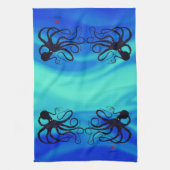 Sybille's Octopus On Blue Green – キッチンタオル (縦)