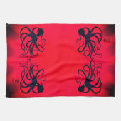 Sybille's Octopus On Red – キッチンタオル (横)