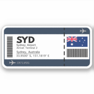 SYDシドニーボーディングパス – オーストラリアチケット シール