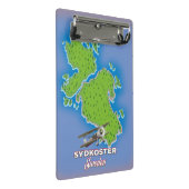 Sydkosterスウェーデンヴィンテージマップ旅行ポスター。 ミニクリップボード (アングル)