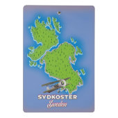 Sydkosterスウェーデンヴィンテージマップ旅行ポスター。 ミニクリップボード (裏面)