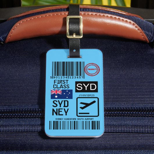 Sydney airport travel tag ラゲッジタグ (正面インサイチュ2)