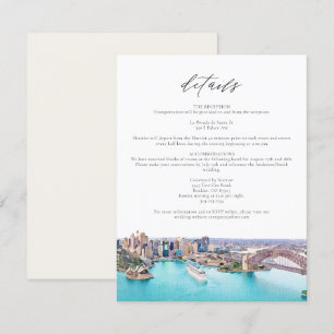 SYDNEY AUSTRALIA水カラーイラストレーション結婚ズ 招待状
