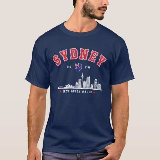 Sydney Australia Modern Skyline City Tシャツ (正面)