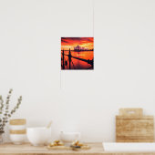Sydney Australia Opera House Orange Sky ポスター (キッチン)