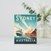 Sydney Australia Retro Travel ポストカード (スタンド正面)