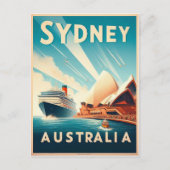 Sydney Australia Retro Travel ポストカード (正面)