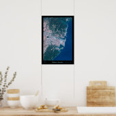 Sydney Australia satellite poster photo print map ポスター (キッチン)